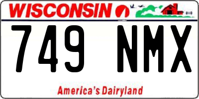 WI license plate 749NMX