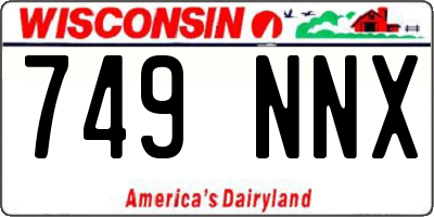 WI license plate 749NNX