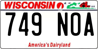 WI license plate 749NOA