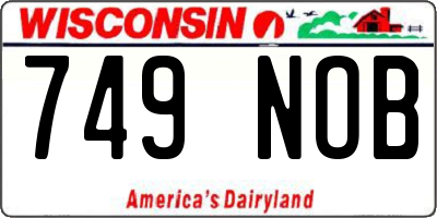 WI license plate 749NOB