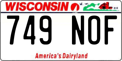WI license plate 749NOF