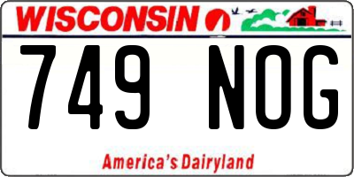 WI license plate 749NOG