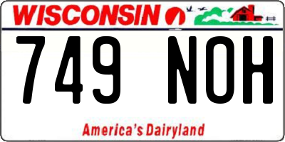 WI license plate 749NOH