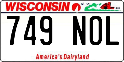 WI license plate 749NOL