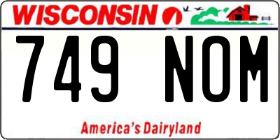 WI license plate 749NOM