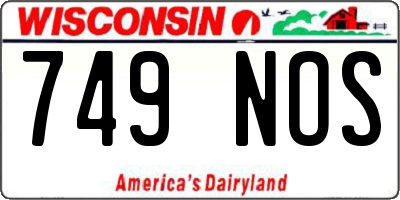 WI license plate 749NOS