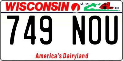 WI license plate 749NOU
