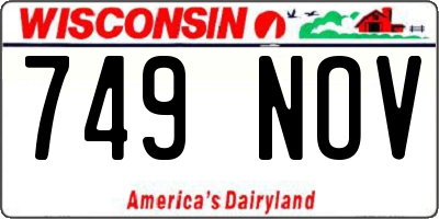 WI license plate 749NOV