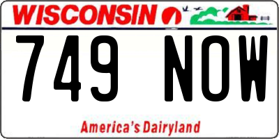 WI license plate 749NOW