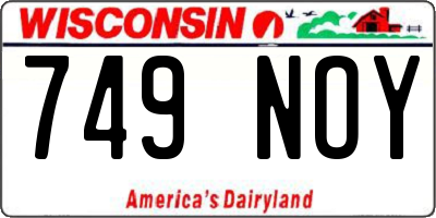 WI license plate 749NOY