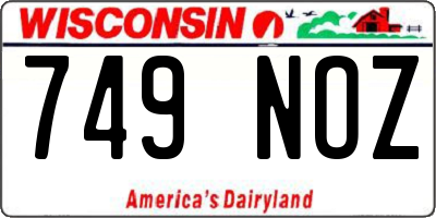 WI license plate 749NOZ