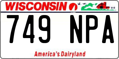WI license plate 749NPA