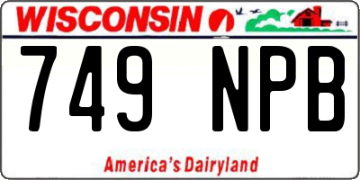 WI license plate 749NPB