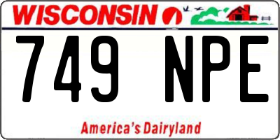 WI license plate 749NPE