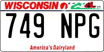 WI license plate 749NPG