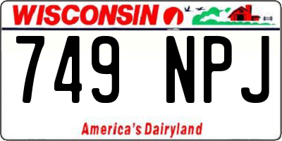 WI license plate 749NPJ