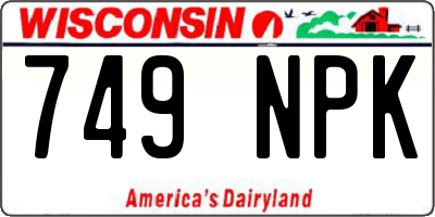 WI license plate 749NPK
