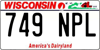 WI license plate 749NPL