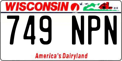 WI license plate 749NPN