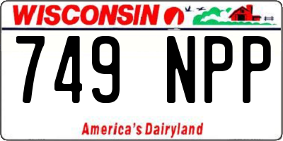 WI license plate 749NPP