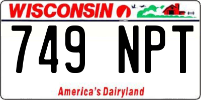 WI license plate 749NPT