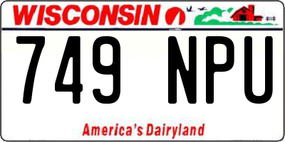 WI license plate 749NPU