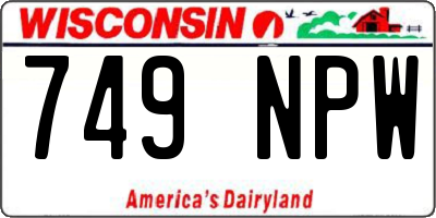 WI license plate 749NPW