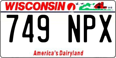 WI license plate 749NPX