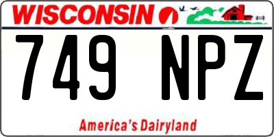 WI license plate 749NPZ
