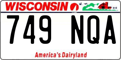 WI license plate 749NQA