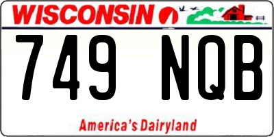 WI license plate 749NQB