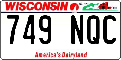 WI license plate 749NQC
