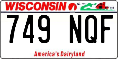 WI license plate 749NQF