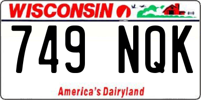 WI license plate 749NQK