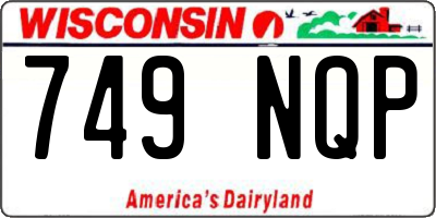 WI license plate 749NQP