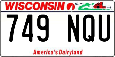 WI license plate 749NQU