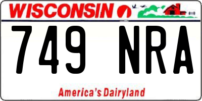 WI license plate 749NRA