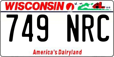 WI license plate 749NRC