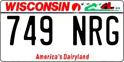 WI license plate 749NRG