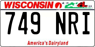 WI license plate 749NRI
