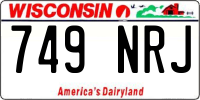 WI license plate 749NRJ