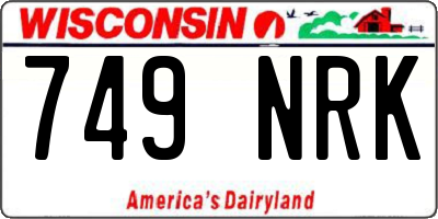 WI license plate 749NRK