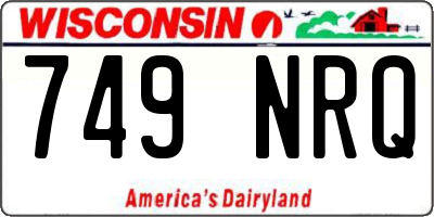 WI license plate 749NRQ