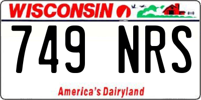 WI license plate 749NRS