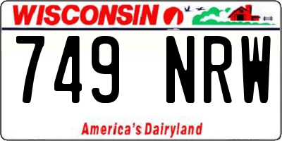 WI license plate 749NRW