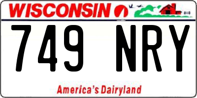 WI license plate 749NRY