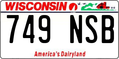WI license plate 749NSB