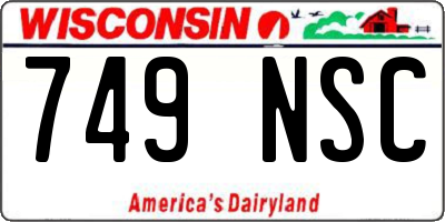 WI license plate 749NSC
