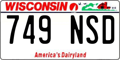 WI license plate 749NSD
