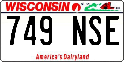 WI license plate 749NSE